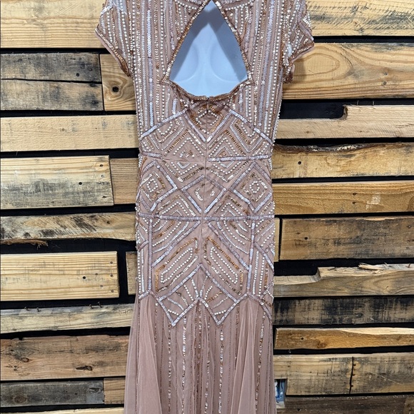Adrianna Papell Beaded Gown in Nude and Silver - Picture 9 of 12